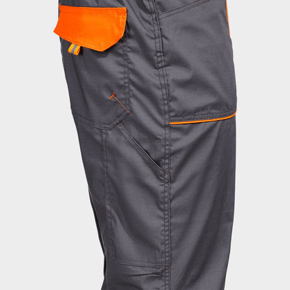Work bib pants PRISMA LIGHT STRETCH GREY/ORANGE - 6