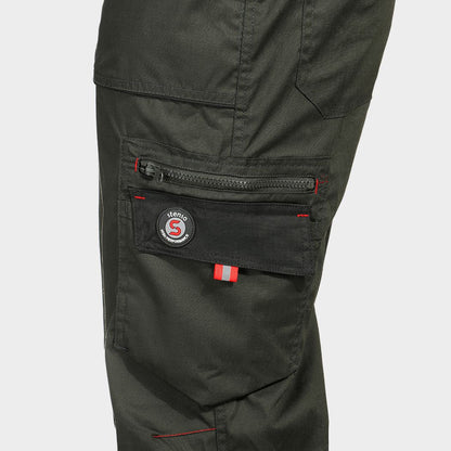 Work bib pants PRISMA LIGHT STRETCH OLIVE/BLACK - 4