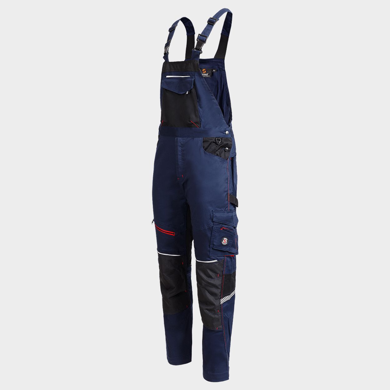 Работен полугащеризон REVOLT 4STRETCH NAVY/BLACK/RED - 3