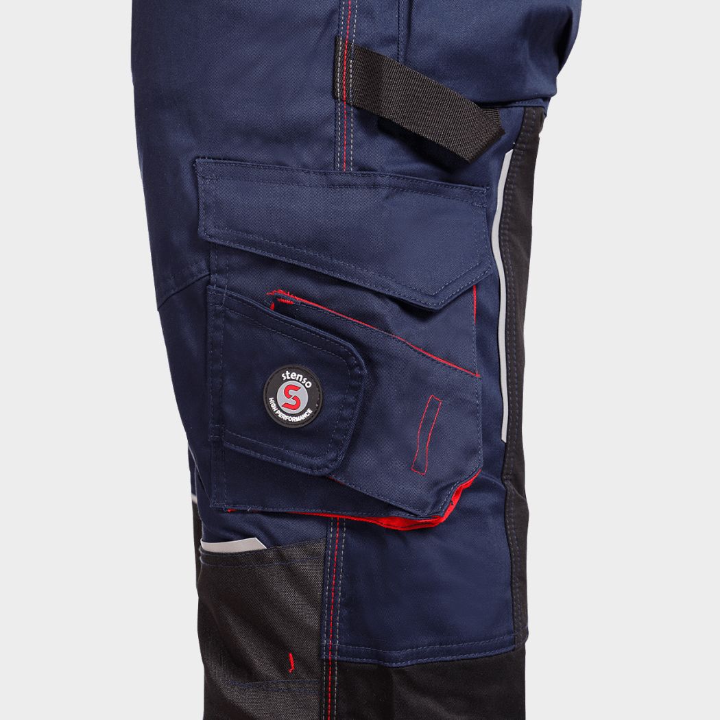 Работен полугащеризон REVOLT 4STRETCH NAVY/BLACK/RED - 5