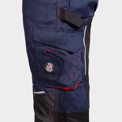 Работен полугащеризон REVOLT 4STRETCH NAVY/BLACK/RED - 5