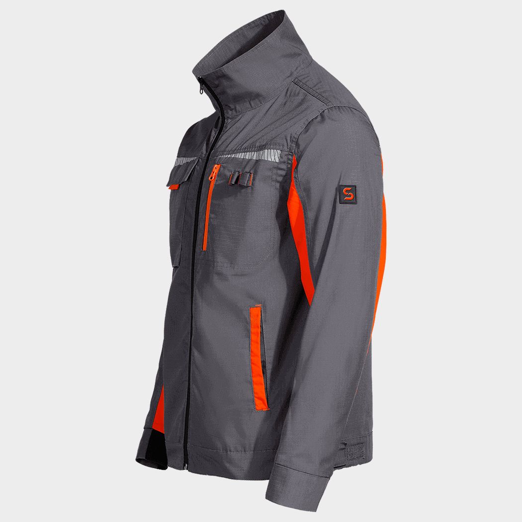 Work jacket PRISMA LIGHT STRETCH GREY/ORANGE - 3