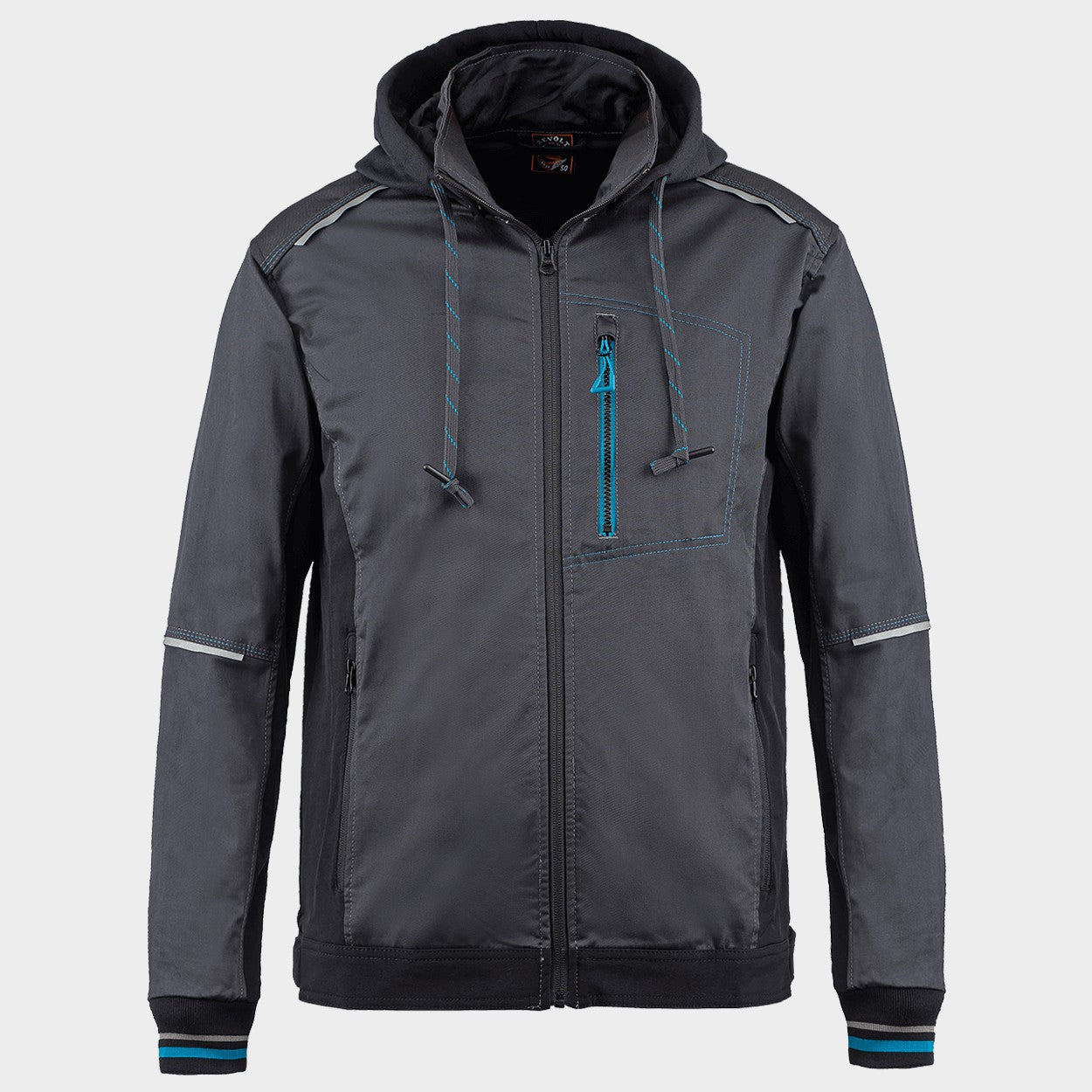 Work jacket REVOLT 4STRETCH GREY/BLACK/PETROL - 1