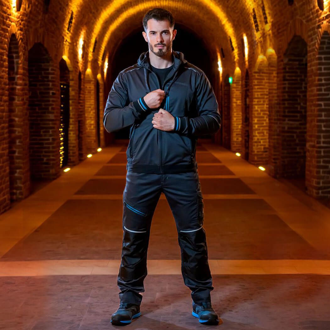 Work jacket REVOLT 4STRETCH GREY/BLACK/PETROL - 2
