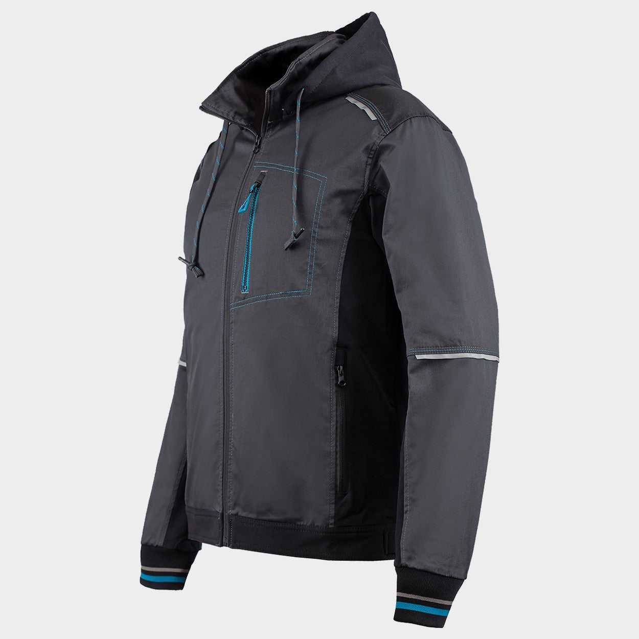 Work jacket REVOLT 4STRETCH GREY/BLACK/PETROL - 4