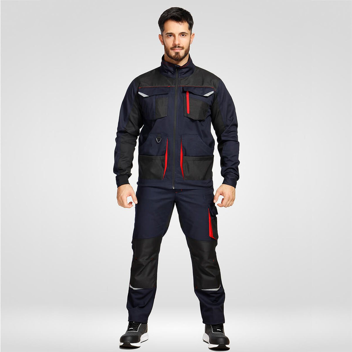 Work trousers KASTOR STRETCH DARK BLUE/RED - 2