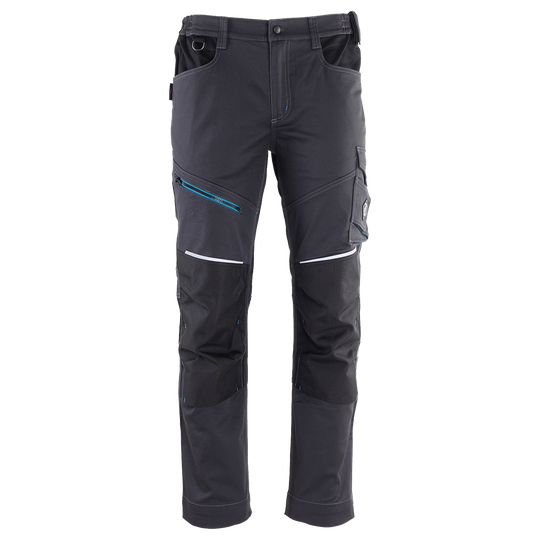 Работен панталон REVOLT 4STRETCH GREY/BLACK/PETROL - 1